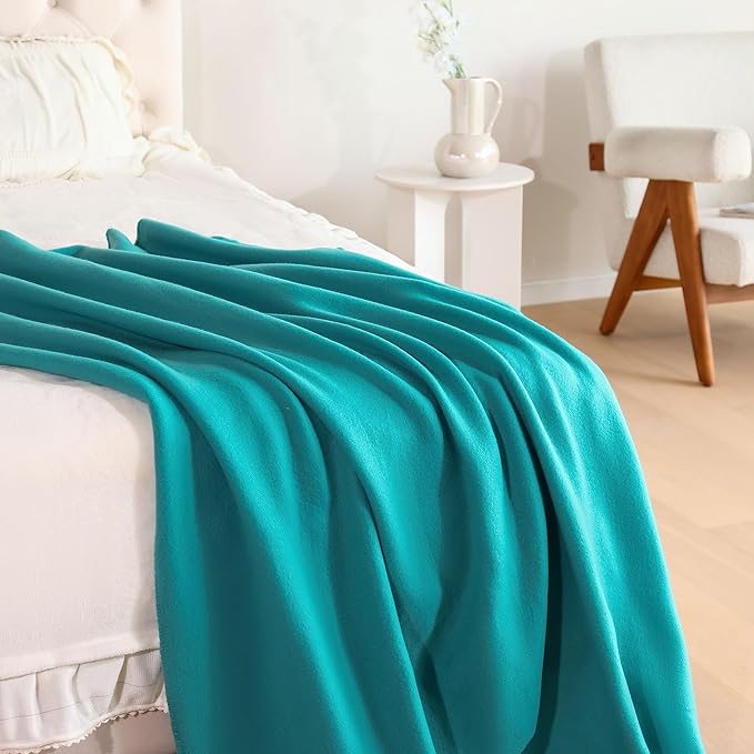 CAI TENG Fleece Throw Blanket Blankets Bulk for Couch Lightweight Warm Soft Cozy Kids Blanket Bulk 50 x 60 inch Fleece Fabric Yard Solid for Bed Sofa Travel Gifts Outdoor Blue 6 Pack