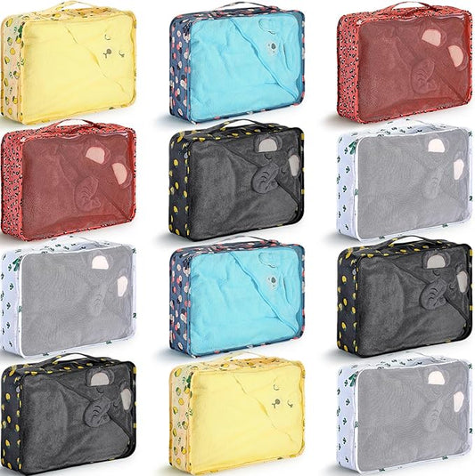 Tudomro 12 Pcs Large Packing Cubes Luggage Organizers for Suitcase Mesh Travel Organizer Bags Travel Packing Organizers for Traveling Camping Hiking