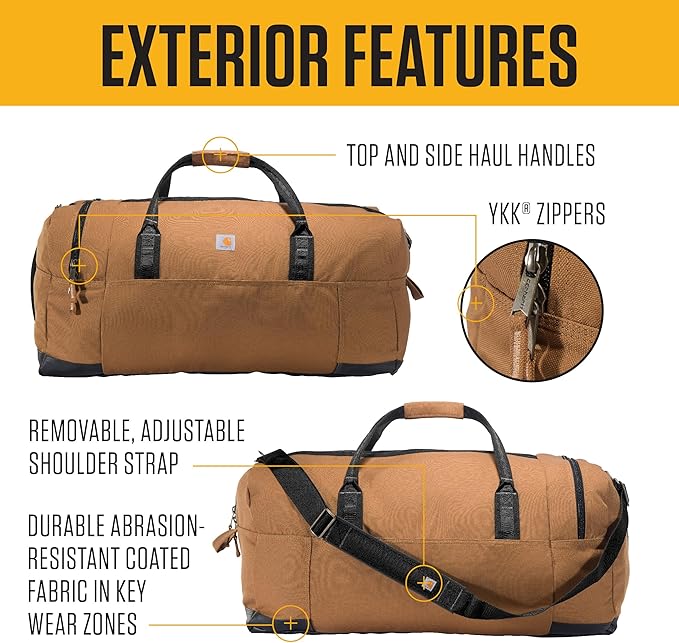 Carhartt Classic Duffels, Heavy-Duty Bag for Jobsite, Gym and Travel