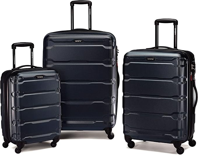 Samsonite Omni PC Hardside Expandable Luggage with Spinner Wheels, Navy, 3-Piece Set (20/24/28)