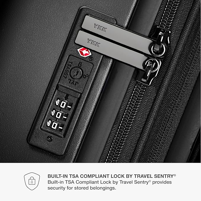 Traveler's Choice Markham Hardside Expandable Luggage with Double Spinner Wheels, Carry-On 21-Inch Suitcase, TSA Lock, 21-Inch, Black