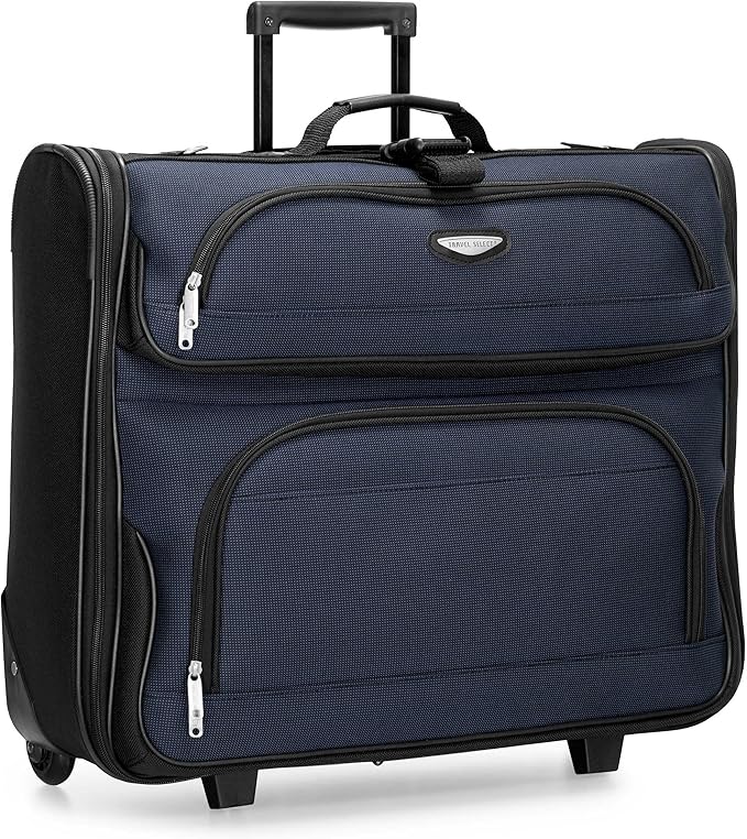 Travel Select Amsterdam Business Rolling Garment Bag, Softside Expandable Rolling 2-Wheeled Suit Carrier, Navy, One Size