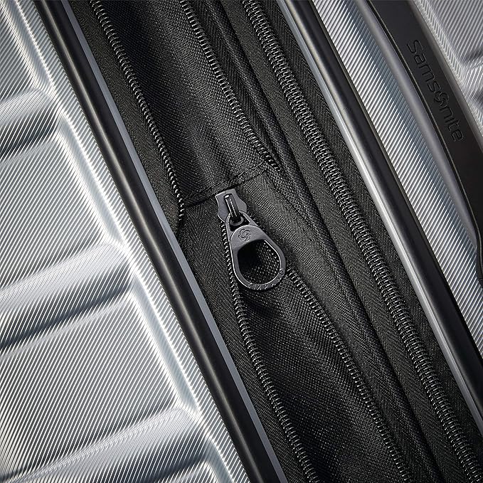 Samsonite Omni 2 Hardside 2 Piece Set - Includes Global Carry-On & Large Checked Suitcases - 360° Dual Spinner Wheels - Integrated TSA Lock & Expansion - Amazon Exclusive - Arctic Silver