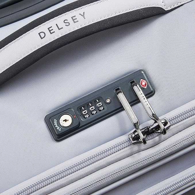 DELSEY PARIS Cruise 3.0 Softside Expandable Luggage with Spinner Wheels, Platinum, Carry On 20 Inch