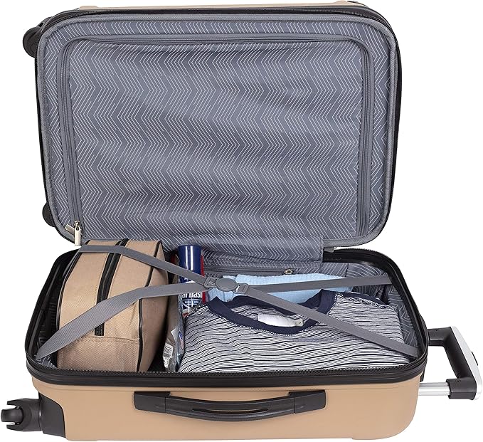 Travelers Club Midtown Hardside 4-Piece Luggage Travel Set, Tan