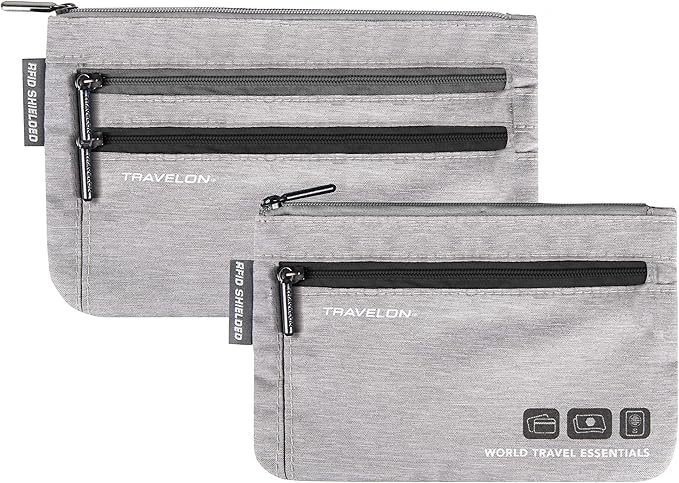 Travelon World Travel Essentials Set of 2 Currency and Passport Organizers