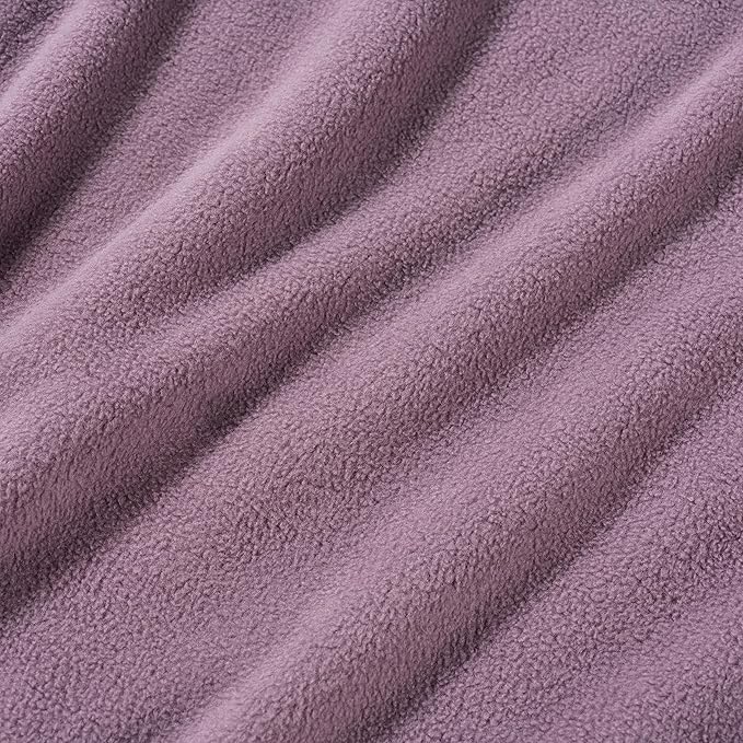 Berkshire Blanket Microfleece Throw Size Bed Throw Blanket Lavender Purple, Lightweight Soft Breathable Plush Micro Fleece Throw Blanket for Travel, Bed and Couch, 50x60 Inches
