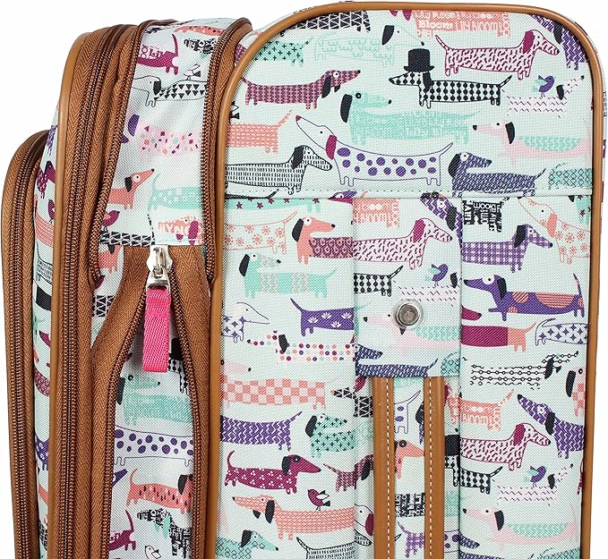 Lily Bloom Design Pattern 28" Luggage Softside Expandable With Double Spinner Wheels, Large Lightweight Suitcase Checked Bag For Women