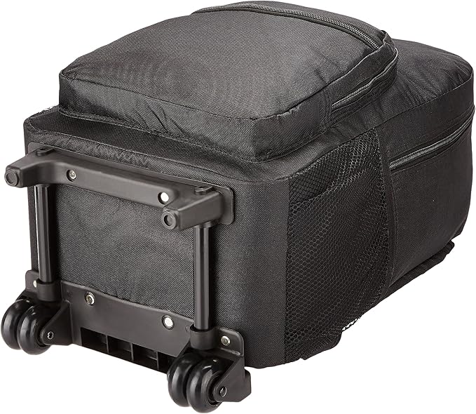 Rockland Double Handle Rolling Backpack, Black, 17-Inch