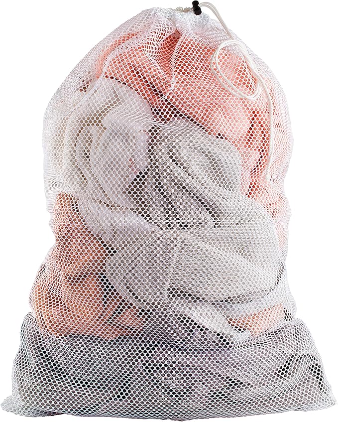 Handy Laundry Mesh Laundry Bag, Extra Large 24" x 36" – Heavy Duty, Machine Washable, Secure Drawstring Closure, Durable Mesh for Delicates, Travel, College Dorm, Storage, White