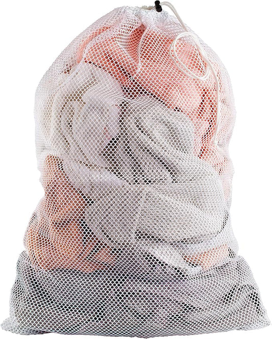 Handy Laundry Mesh Laundry Bag, Extra Large 24" x 36" – Heavy Duty, Machine Washable, Secure Drawstring Closure, Durable Mesh for Delicates, Travel, College Dorm, Storage, White