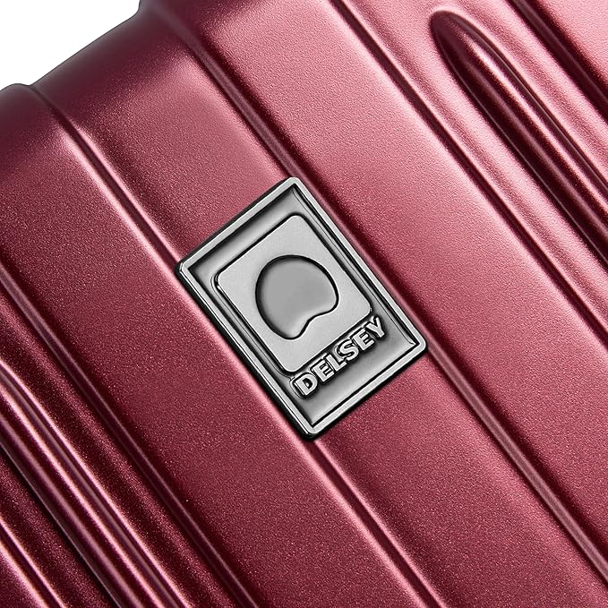 DELSEY PARIS Titanium Hardside Expandable Luggage with Spinner Wheels Carry-On Luggage, Black Cherry Red, Carry-On 19 Inch