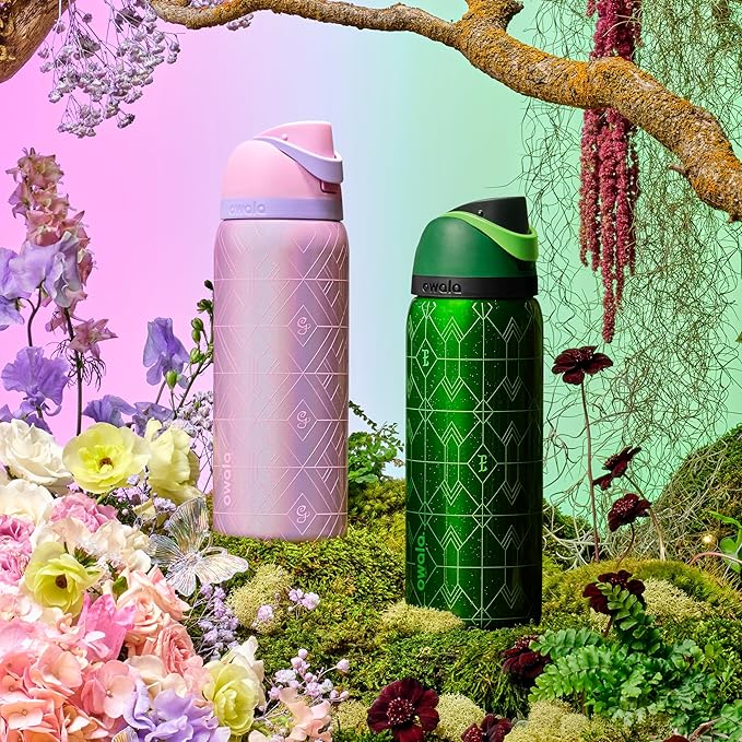Owala Wicked FreeSip Insulated Stainless Steel Water Bottle with Straw for Sports and Travel, BPA-Free Sports Water Bottle, 32 oz, Elphaba (Green)