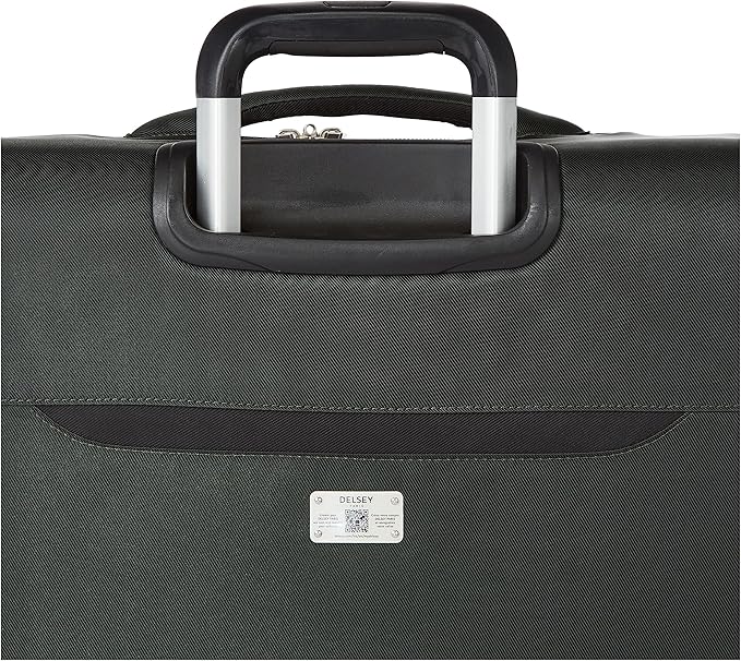 DELSEY PARIS Sky Max 2.0 Softside Expandable Luggage with Spinner Wheels, Green, Checked-Medium, 24 Inch