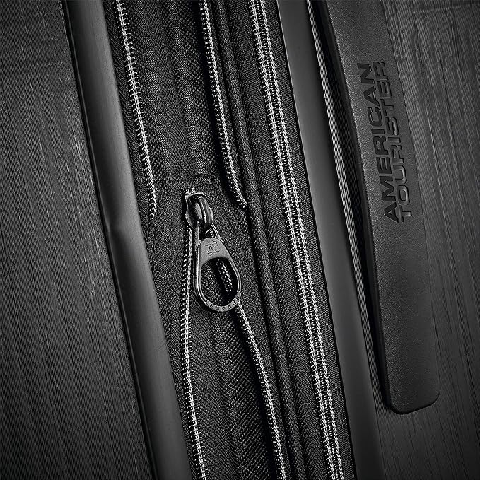 American Tourister Stratum XLT Expandable Hardside Luggage with Spinner Wheels, Jet Black, Carry-On 21-Inch