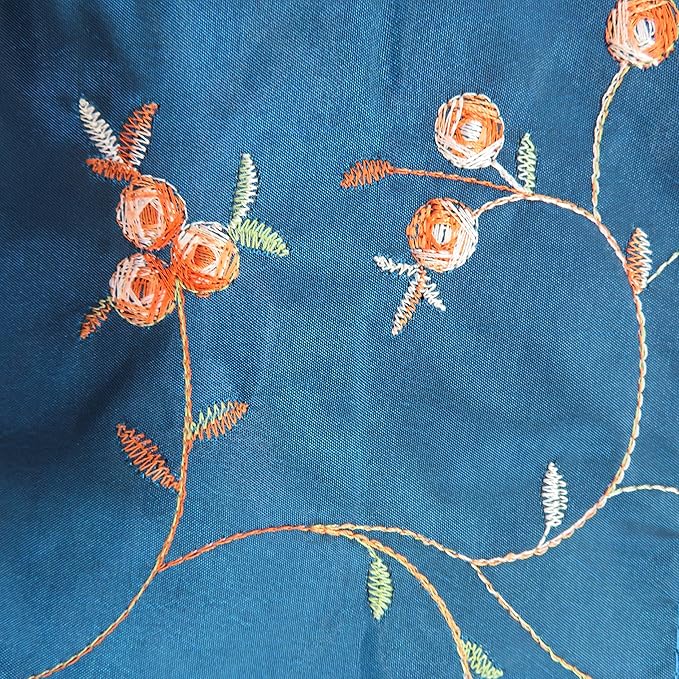 4pcs Embroidered Silk Flower Design Jacquard Travel Bag, Lingerie Bags Underwear Bags Laundry Bags Shoe Bags for Travel Storage for Men Women Washable Cloth Shoe Bags