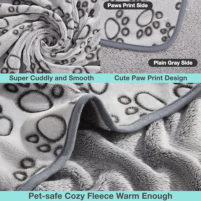 Stuffed Premium Soft Dog Blankets for Large Dogs, Large Cat Blanket Washable for Human Bed Couch Protection Cover, Dog Essentials for Dog, 66 * 82 inches, Grey