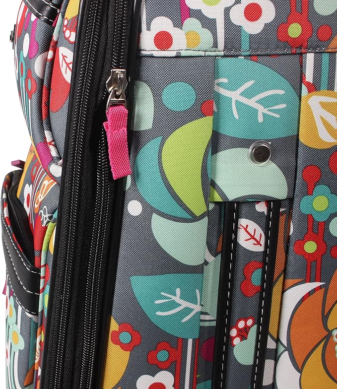 Lily Bloom Design Pattern 28" Luggage Softside Expandable With Double Spinner Wheels, Large Lightweight Suitcase Checked Bag For Women