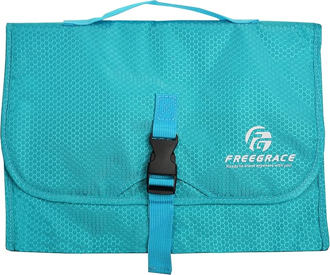 Freegrace Premium Hanging Toiletry Bag for Travel - Cosmetic, Jewelry, Toiletry, Makeup & Accessory Storage Organizer Bag, Large Size for Women & Men