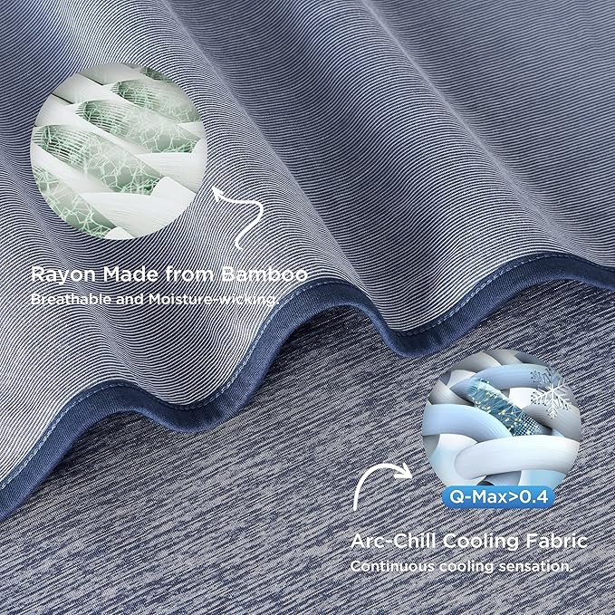 Bedsure Navy Cooling Blanket Full Size for Hot Sleepers - Summer Blanket Full Size Cold Bed Cool Arc-Chill Thin Ice Cooled Bedding with Rayon Derived from Bamboo Night Sweats Hot Flashes, 80x90