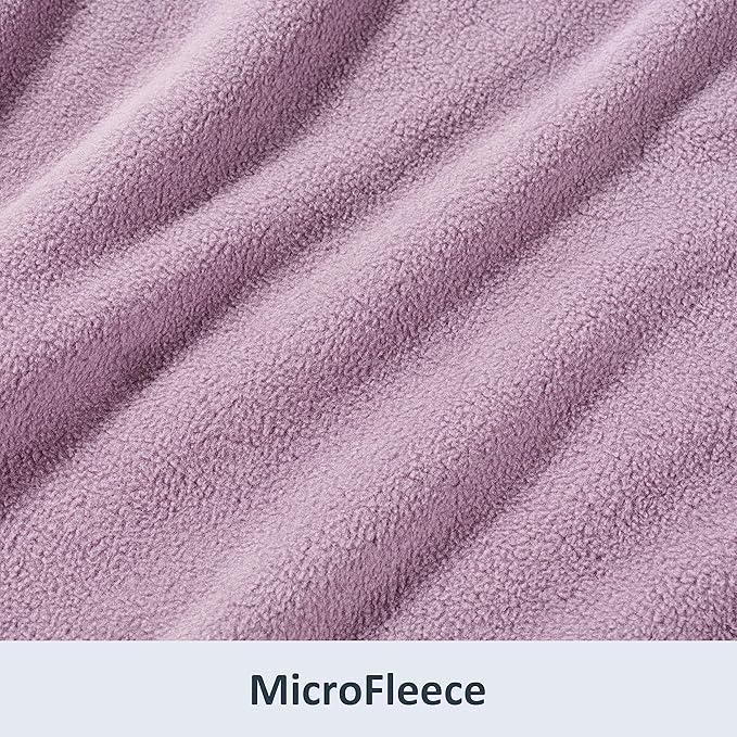 Berkshire Blanket Microfleece Throw Size Bed Throw Blanket Lavender Purple, Lightweight Soft Breathable Plush Micro Fleece Throw Blanket for Travel, Bed and Couch, 50x60 Inches