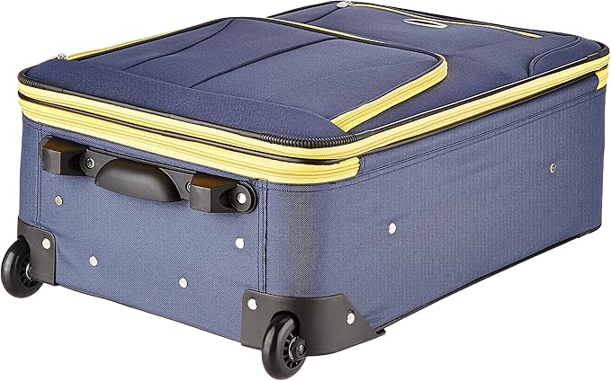 Rockland Journey Softside Upright Luggage Set, Expandable, Navy, 4-Piece (14/19/24/28)