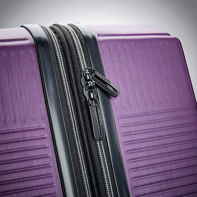 American Tourister Stratum XLT Expandable Hardside Luggage with Spinner Wheels, Power Plum, Checked-Large 28-Inch