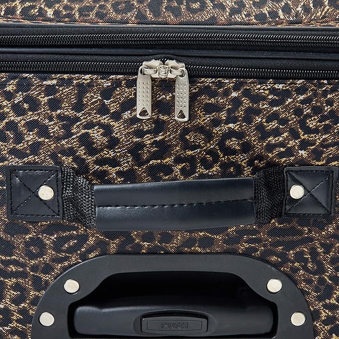 Rockland Jungle Softside Upright Luggage Set, Leopard, 4-Piece Set (14/19/24/28)