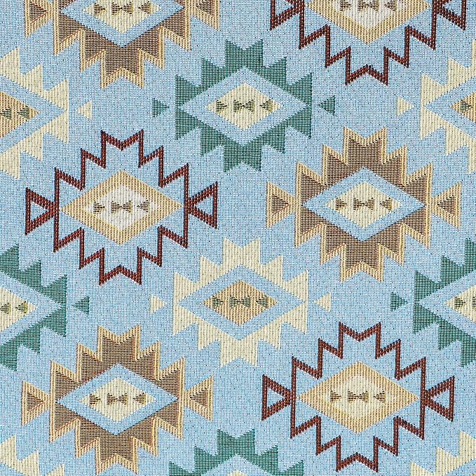 AAAAAcessories D-Shaped Chair Cushions, 2" Thick Dining Chair Pads with Ties and Removable, Machine-Washable Cover, 17" x 16", Geometric Blue