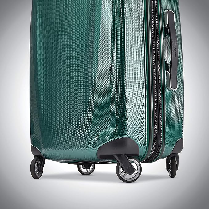 Samsonite Winfield 3 DLX Hardside Expandable Luggage with Spinners, Checked-Large 28-Inch, Emerald