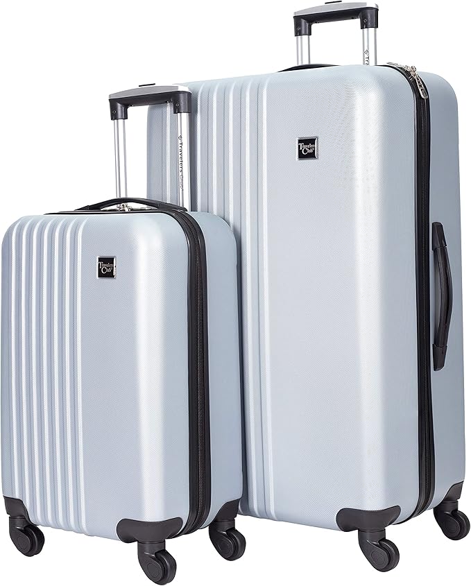 Travelers Club Cosmo Luggage, Silver-2 Piece Set (28"/20")