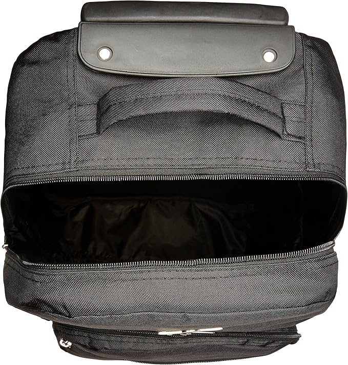 Rockland Double Handle Rolling Backpack, Black, 17-Inch
