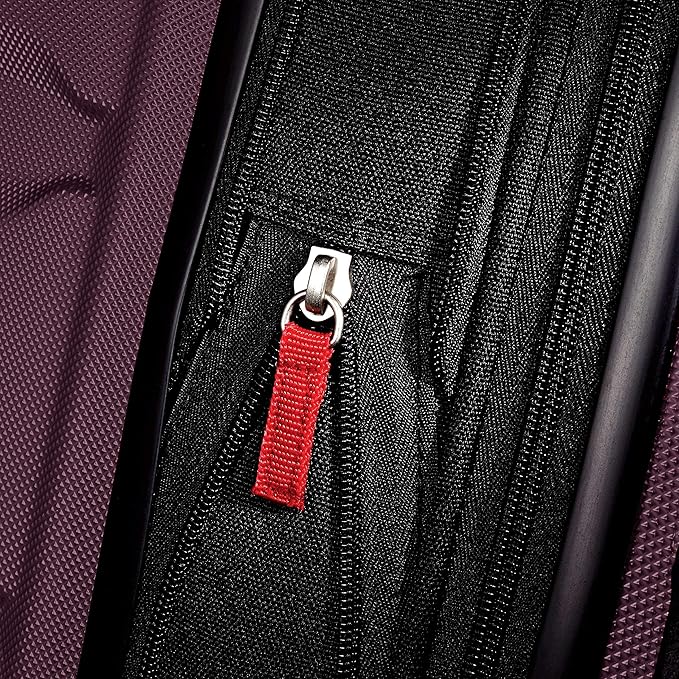 Samsonite Omni PC Hardside Expandable Luggage with Spinner Wheels, Purple, Checked-Large 28-Inch