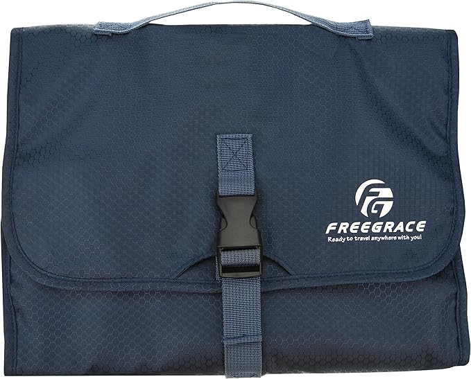Freegrace Premium Hanging Toiletry Bag for Travel - Cosmetic, Jewelry, Toiletry, Makeup & Accessory Storage Organizer Bag, Large Size for Women & Men