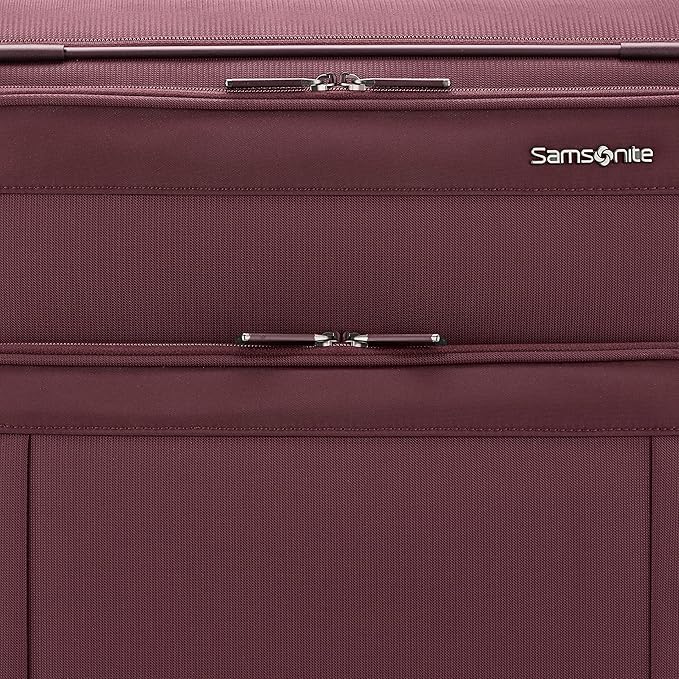 Samsonite Lineate DLX Softside Expandable Luggage with Spinner Wheels, Merlot, Medium Checked