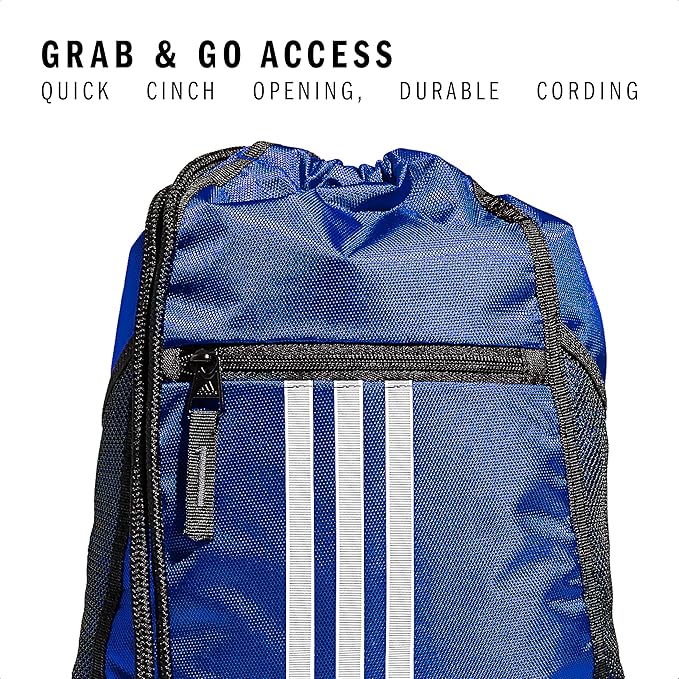 adidas Alliance Sackpack – Drawstring Backpack for Sports, Small Gym Bag
