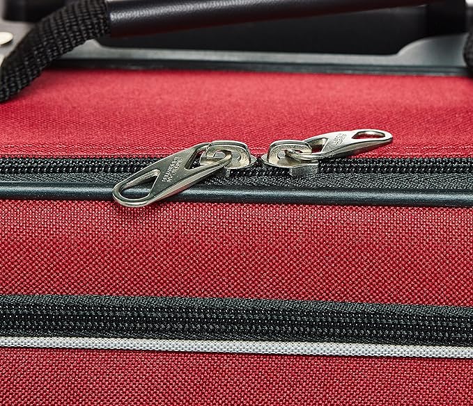 American Tourister Fieldbrook XLT Softside Upright Luggage, Red/Black, 3-Piece Set (BB/21/25)