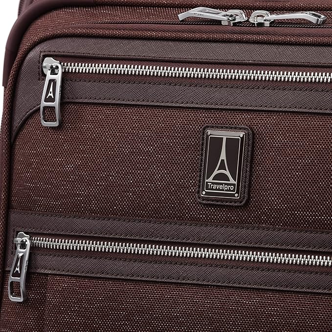 Travelpro Platinum Elite Softside Expandable Carry on Luggage, 8 Wheel Spinner Suitcase, USB Port, Men and Women, International, Bordeaux Red, Carry On 19-Inch
