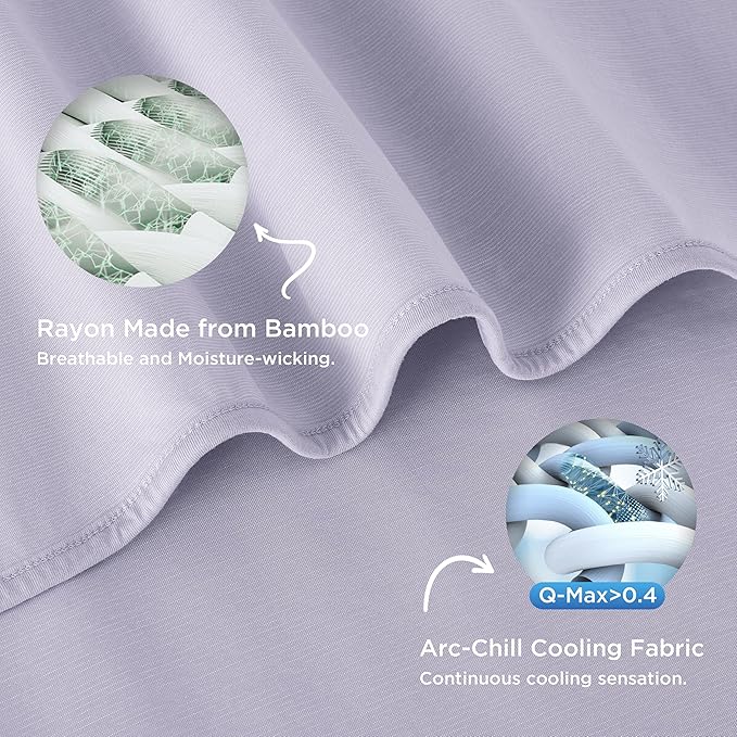Bedsure Lavender Cooling Blanket Twin XL for Hot Sleepers - Summer Cold Blanket with Rayon Derived from Bamboo for Twin Size Bed, Ice Cool Cold Lightweight Arc-Chill Thin Summer Bedding, 60x90