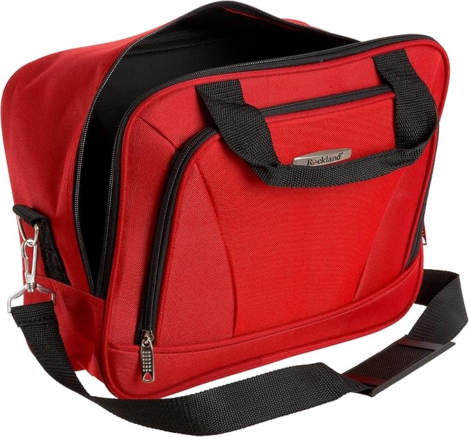 Rockland Journey Softside Upright Luggage Set,Expandable, Red, 4-Piece (14/19/24/28)