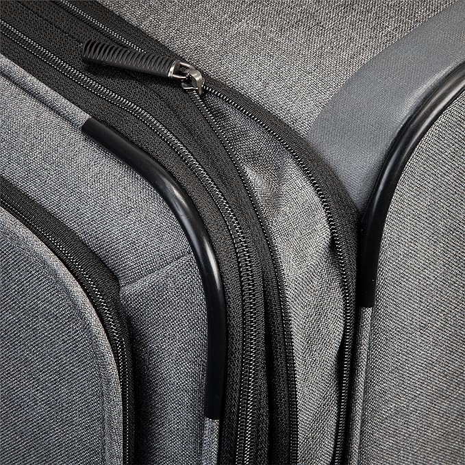 Ricardo Beverly Hills Malibu Bay 3.0 Softside, 4 Wheel Spinner, Lightweight Suitcase, Unisex, Stylish, Gray, Checked-Large 29-Inch