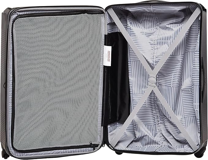 American Tourister Stratum XLT Expandable Hardside Luggage with Spinner Wheels, Jet Black, Checked-Large 28-Inch