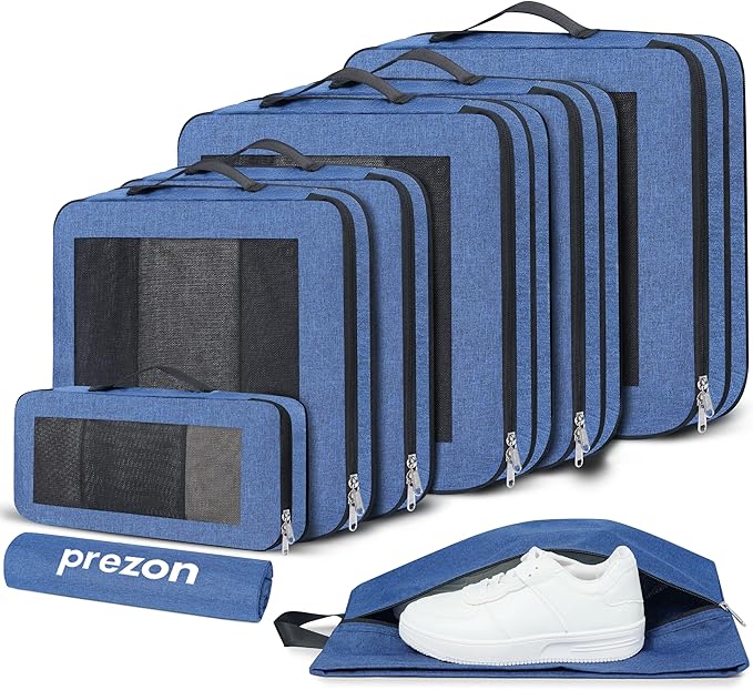 Compression Packing Cubes for Travel, Lightweight Vacation Travel Essentials, Travel Accessories for Suitcase Organizer Bags Set, Durable Luggage Organizer