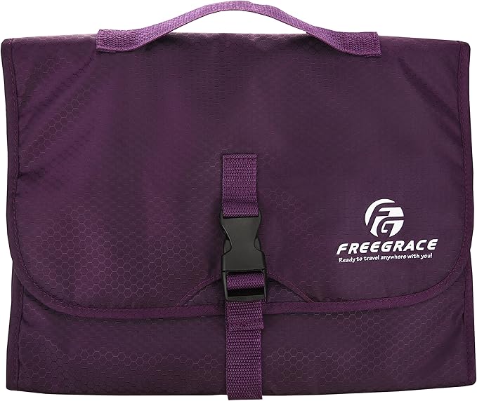 Freegrace Premium Hanging Toiletry Bag for Travel - Cosmetic, Jewelry, Toiletry, Makeup & Accessory Storage Organizer Bag, Large Size for Women & Men
