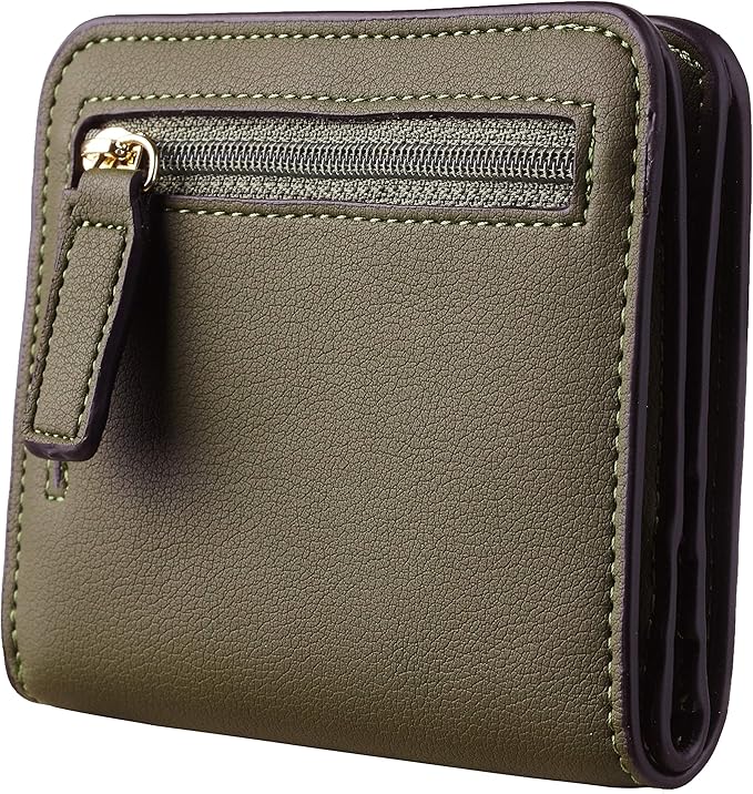 Toughergun Women’s Small Slim Leather Wallet with RFID Protection, Compact Bifold Mini Purse with Clear ID Window