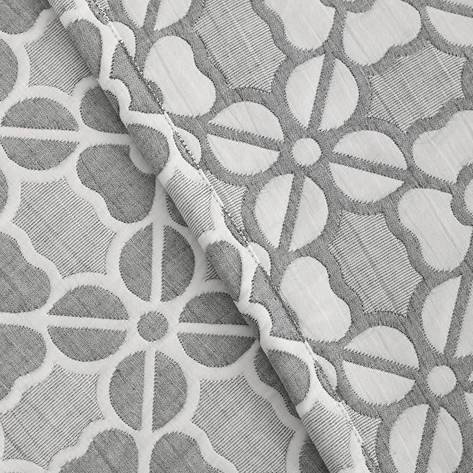 NTBAY 3 Layer Oversized Muslin Cotton Toddler Blanket, 45x60 Inches Jacquard Reversible Nursery Bed Blanket, Super Soft and Thermal Crib Blanket for All Seasons, Baby Gift, 45"x60", Grey Clover