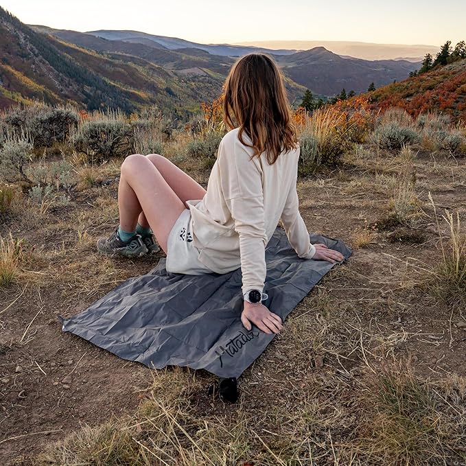Matador Pocket Blanket Mini 4.0 - (Seats 1-2); Foldable Concert and Festival Blanket; Sand Proof Beach Picnic Tarp