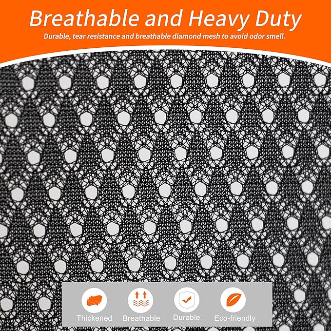 Polecasa Extra Heavy Duty Large Diamond Mesh Laundry Bags with Drawstring Closure & ID Tag, 2 Pack 24 x 36 inches Washable Storage Bag for College, Travel, Sports, Dorms, Black
