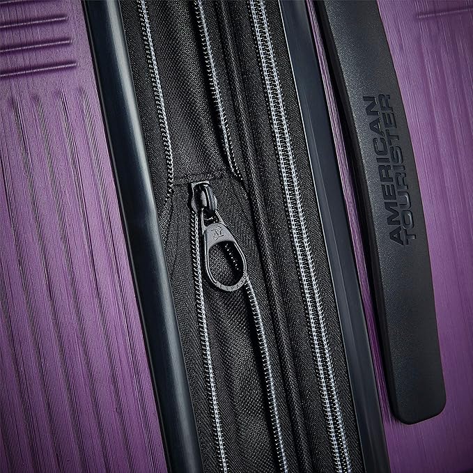 American Tourister Stratum XLT Expandable Hardside Luggage with Spinner Wheels, Power Plum, Checked-Large 28-Inch