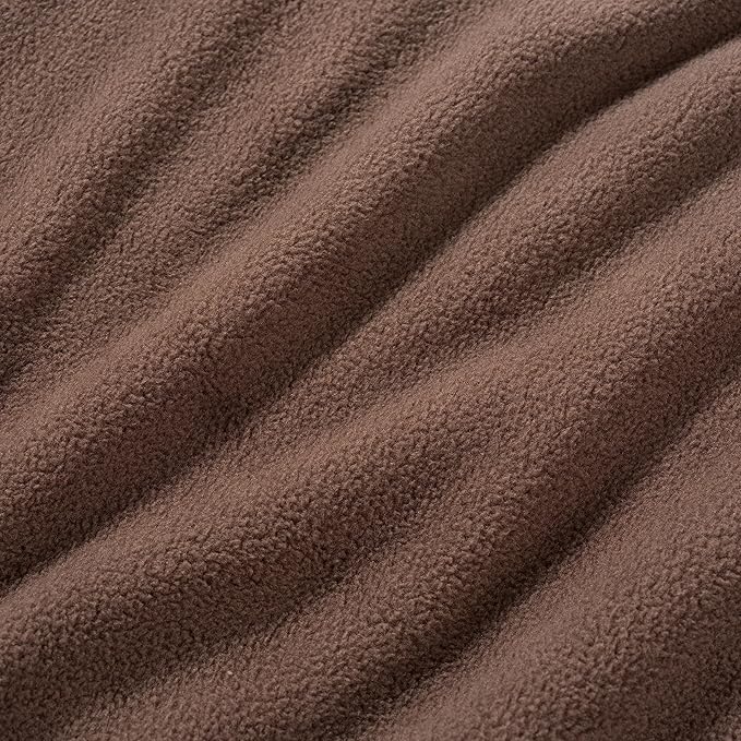 Berkshire Blanket Microfleece Queen Size Bed Blanket Taupe, Lightweight Soft Breathable Plush Micro Fleece Blanket for Bed Couch Sofa, 90x90 Inches